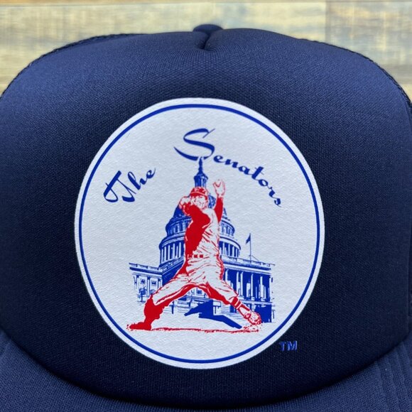 Defunct Washington Senators Unisex Trucker Hat Navy 1961-1971 Logo Baseball Cap - Picture 2 of 7